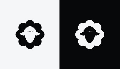black sheep and white sheep logo vector