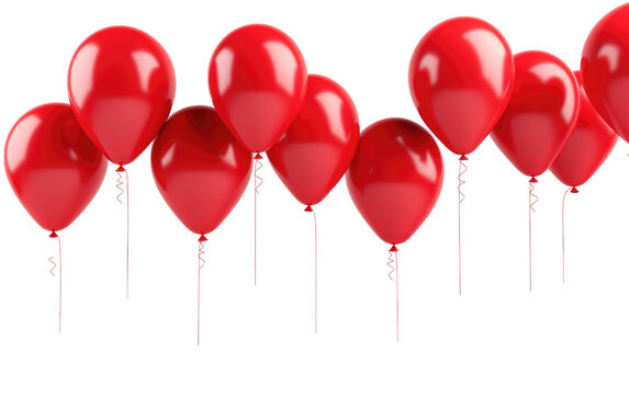 Red Balloons isolated on transparent background.