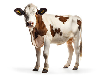 Cow on a white background - obrazy, fototapety, plakaty