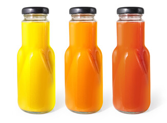 Set of juice glass bottles