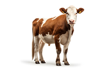 Cow on a white background - obrazy, fototapety, plakaty