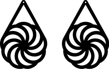 Laser Cuttting Teardrop Earrings Digital Template	