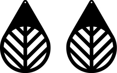 Laser Cuttting Teardrop Earrings Digital Template	