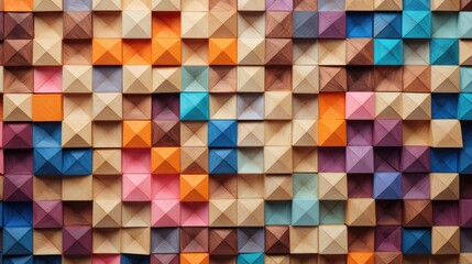 rainbow wooden triangles background