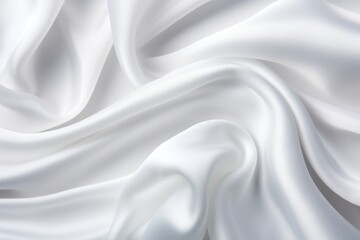 Obraz premium Elegant crumpled white silk fabric background with luxurious texture for sophisticated design