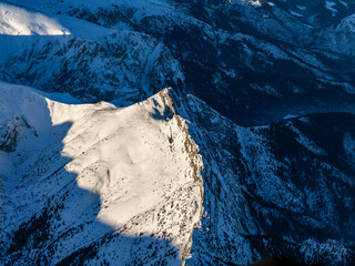Giewont z lotu ptaka - zima Tatry