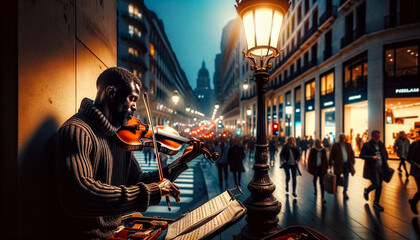 Fototapeta na wymiar Street Serenade: Urban Melodies