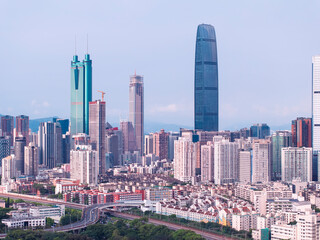 Obraz premium Aerial view of Skyline in Shenzhen city in China