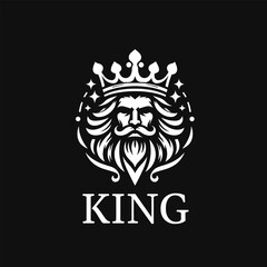 Black and white royal crown lion king logo template, perfect for creating a regal emblem or sign symbol. Stunning vector illustration.