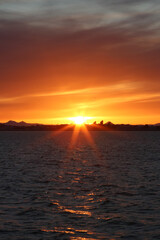 Naklejka premium sunset over Reykjavik