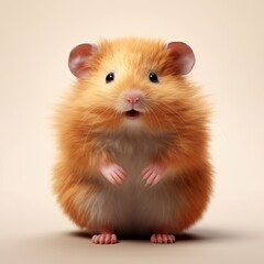 a tiny brown hamster on a white background