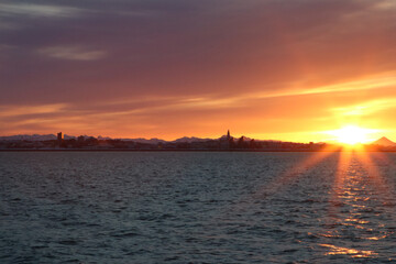 sunset over Reykjavik