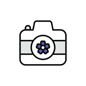 Camera icon design with white background stock illustration