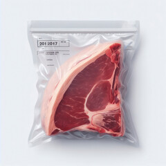 meat in vacuum on a white background. ai generative