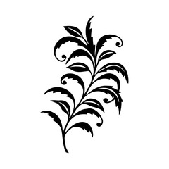 Ornamental plants. Vector stock illustration eps10. Hand drawing. Outline, isolate on a white background.