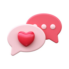 Valentine's Day messaging. 3D love chat icon..