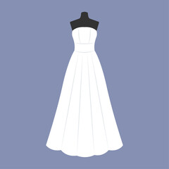 Fototapeta na wymiar Wedding dress in modern design. Vector illustration.