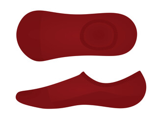Red short sock. vector illustration