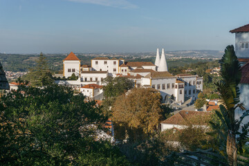 White colored Sintra National Palace at sunny day at the city, Sintra, Lisbon, Portugal