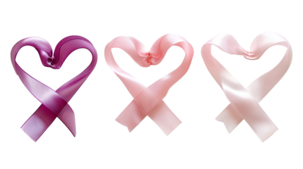 Ribbons shaped as hearts isolated on a white background, Valentine's Day Concept