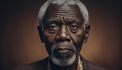 portrait of a senior old black african american man close-up , elderly man, grandpa portrait