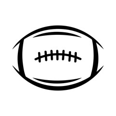 Football clip art design on plain white transparent isolated background for card, shirt, hoodie, sweatshirt, apparel, card, tag, mug, icon, poster or badge