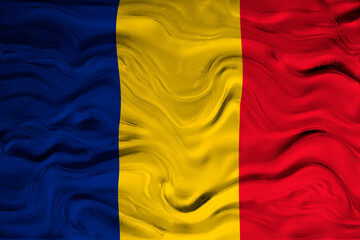 National flag  of Romania. Background  with flag  of Romania