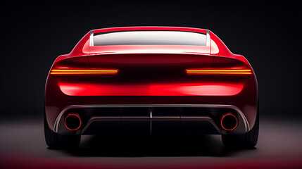 Close-up,  a red modern car.