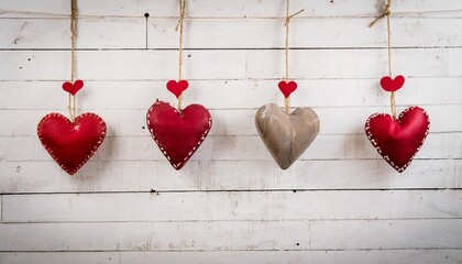four heart shape decoration hanging on the string