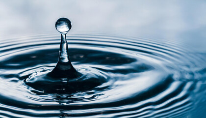 Close-up shot of a drop in water