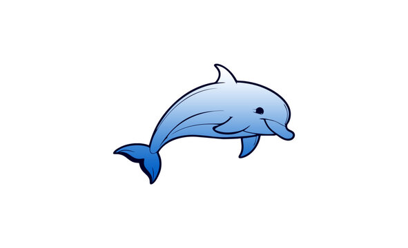 dolphin coloring logo simple