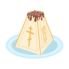 Easter dessert, cottage cheese Easter. Vector illustration.