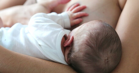 Mom breastfeeding infant newborn baby - obrazy, fototapety, plakaty
