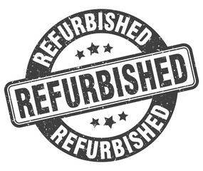 refurbished stamp. refurbished label. round grunge sign