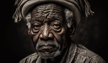 poor homeless man portrait, man with a sad look	