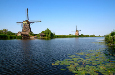 Windmill on a sunny day in the Netherlands