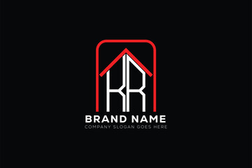 KR letter creative real estate vector logo design . KR creative initials letter logo concept. KR house sheap logo	
