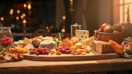 Rustic Delights A Platter of Cheese and Cold Cuts, Creating a Cozy and Flavorful Atmosphere