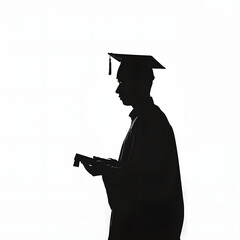 Student receiving a scholarship award isolated on white background, minimalism, png
