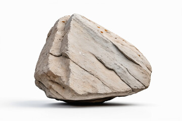 Obraz premium Single rock stone on pure white background
