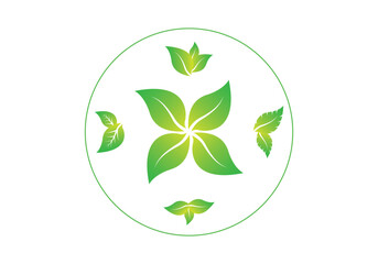 green leaf vector ecological design element with links