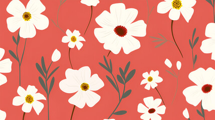 Illustrated flowers wallpaper