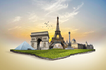 stunning view of Paris city of France. The city is home to some of the most iconic landmarks in the...