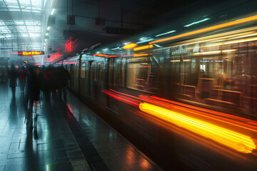 Fastb train going by, motion blur background