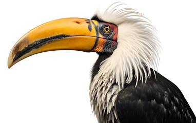 Stylish of Hornbill Isolated on Transparent Background PNG.
