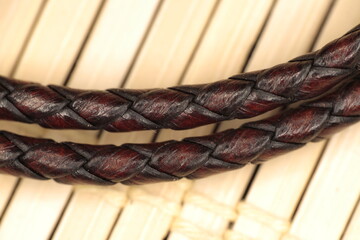 Rope woven from leather