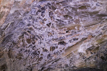 Lapis Specularis rocks in the Roman mine in The Sanabrio caves in Cuenca