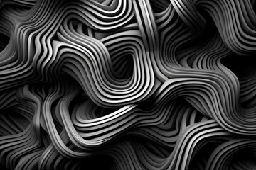 Unique design of intertwining lines and shapes. Generative AI