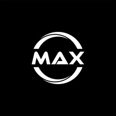 MAX letter logo design with black background in illustrator, cube logo, vector logo, modern alphabet font overlap style. calligraphy designs for logo, Poster, Invitation, etc.