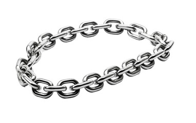 Embrace Durability with the Industrial Stainless Steel Chain Isolated on Transparent Background PNG.